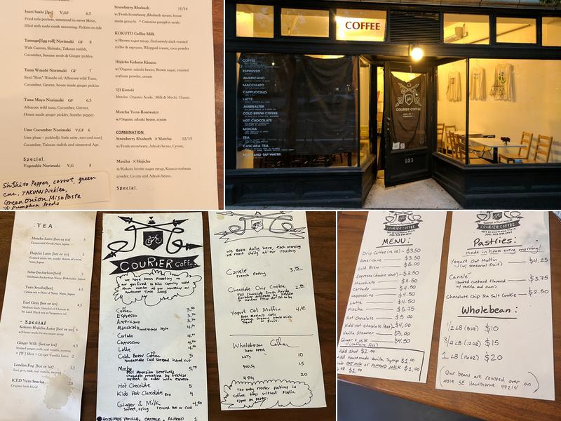 Courier Coffee Menu
