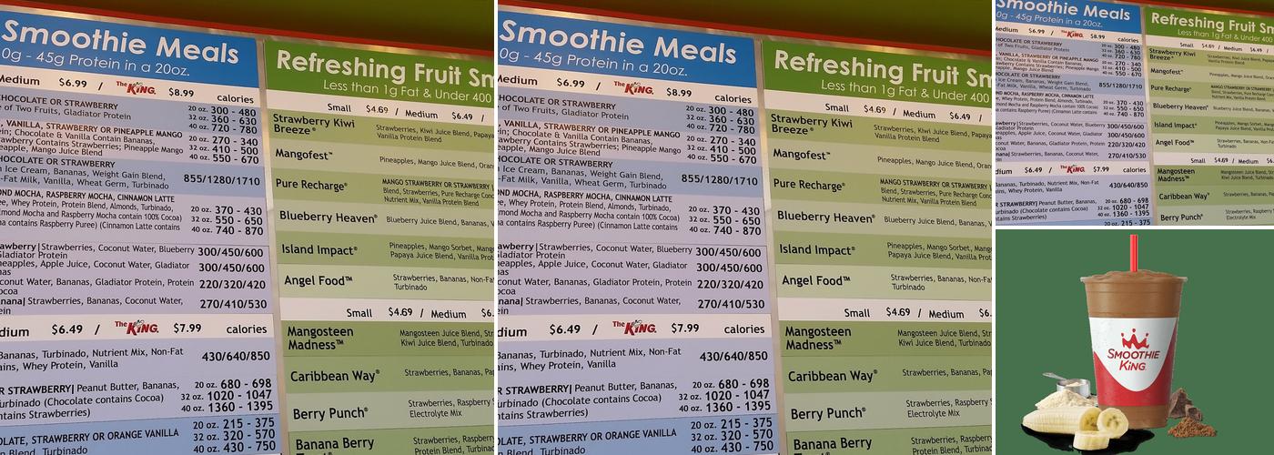 Smoothie King Menu