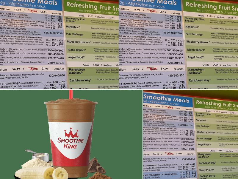 Smoothie King Menu