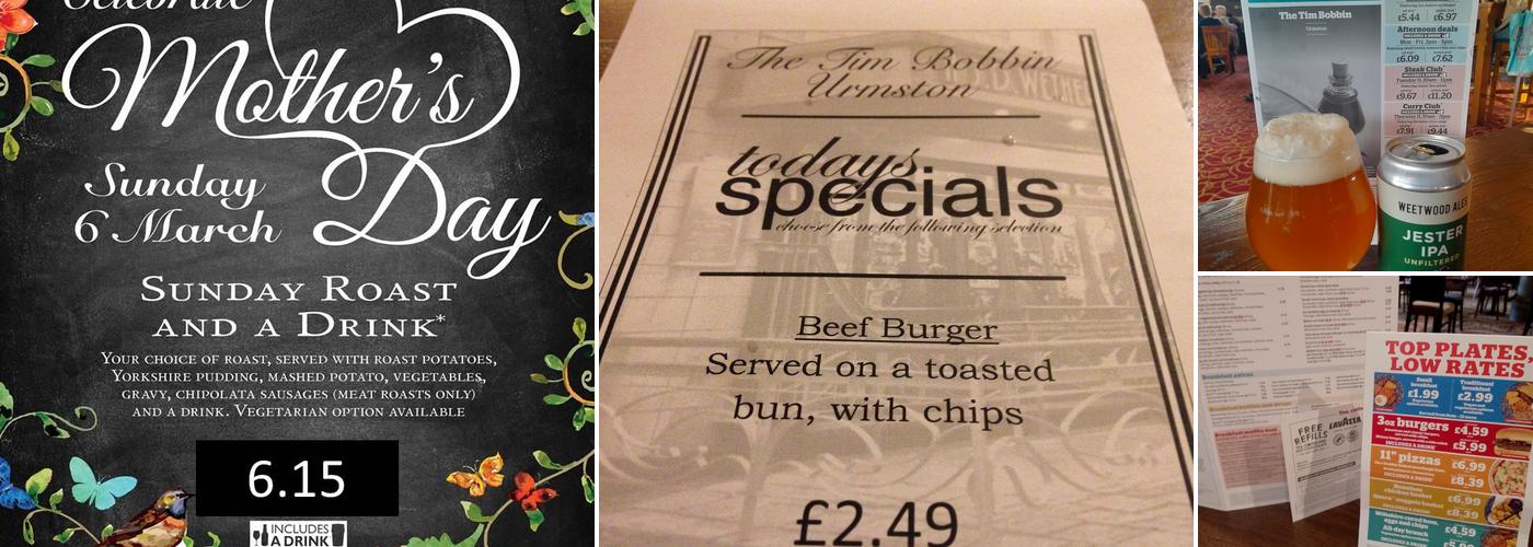 The Tim Bobbin - JD Wetherspoon Menu