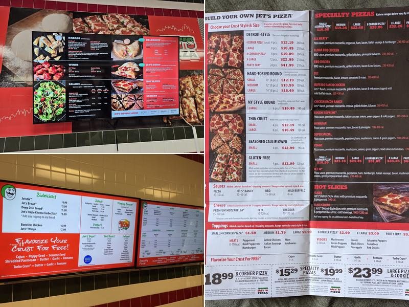 Jet's Pizza Menu