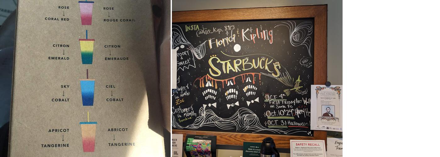 Starbucks Coffee Company Menu