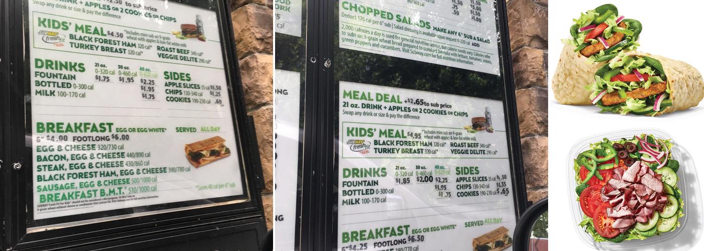 Subway Menu