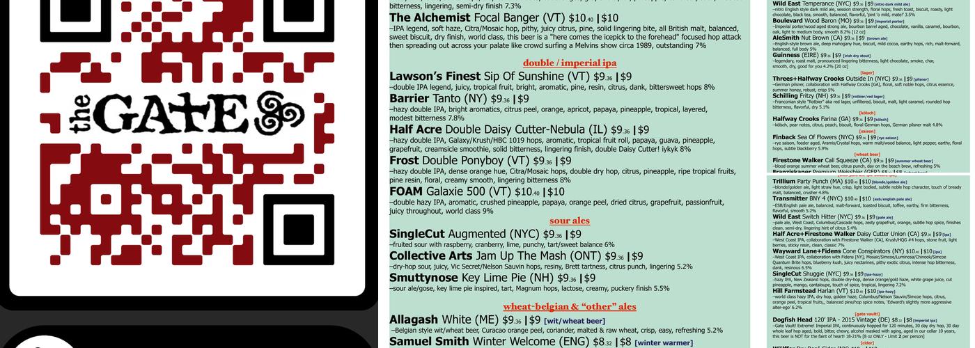 The Gate Menu