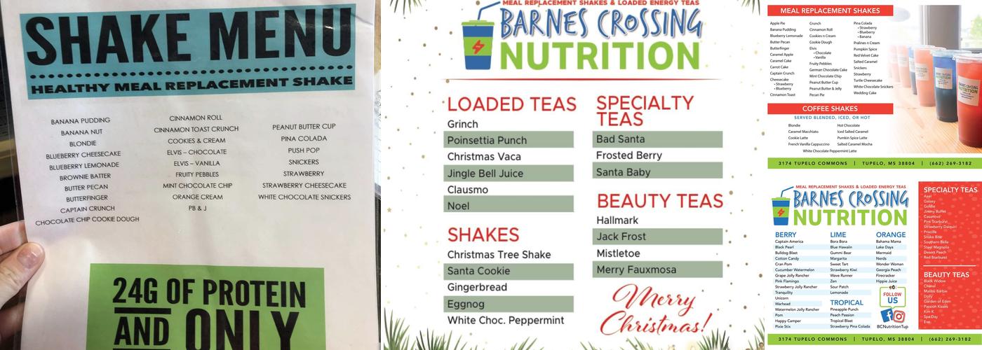 Barnes Crossing Nutrition Menu