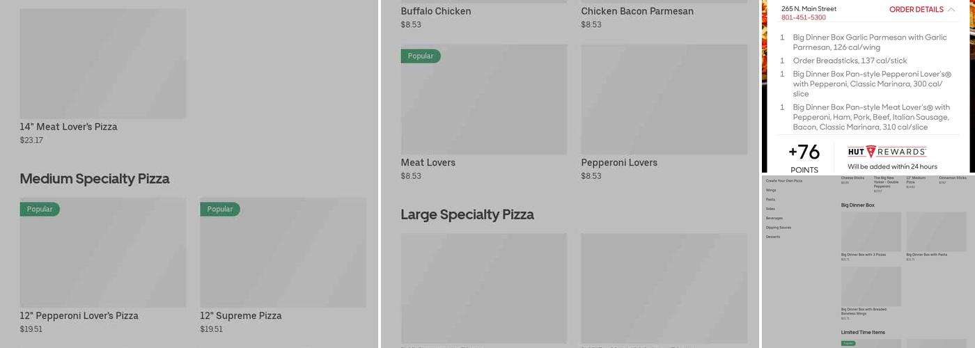 Pizza Hut Menu