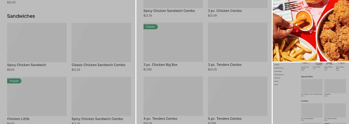 KFC Menu