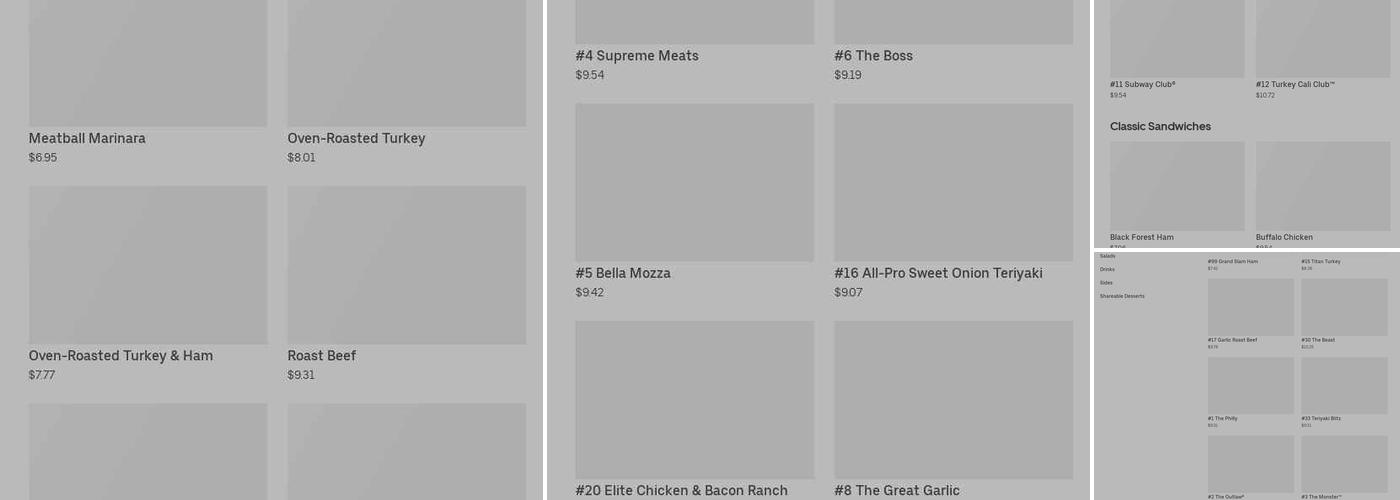 Subway (Diamond Lk Blvd) Menu