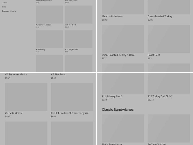 Subway (Diamond Lk Blvd) Menu