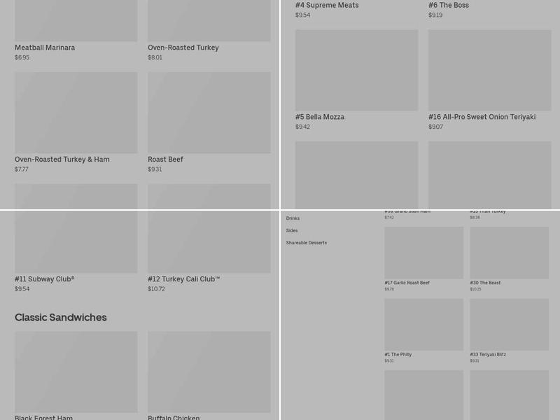 Subway (Diamond Lk Blvd) Menu