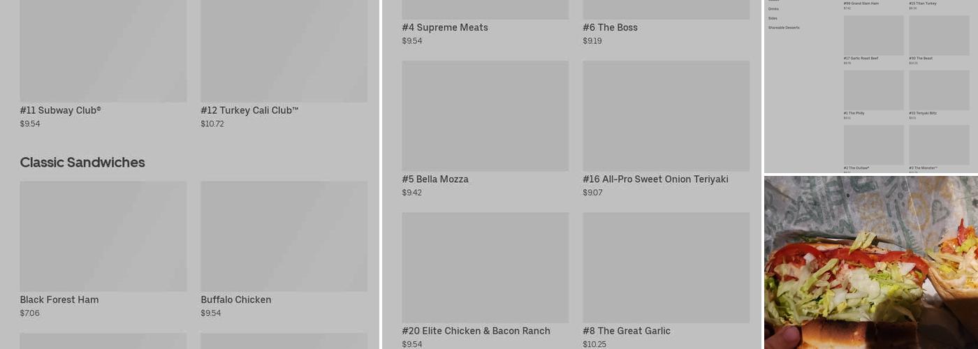 Subway (Harvard Ave) Menu