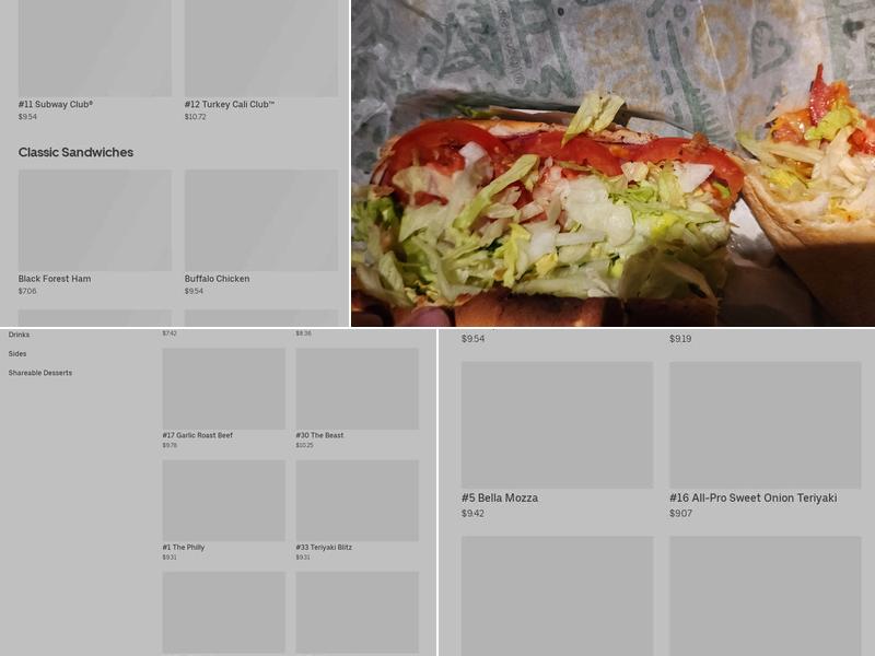 Subway (Harvard Ave) Menu