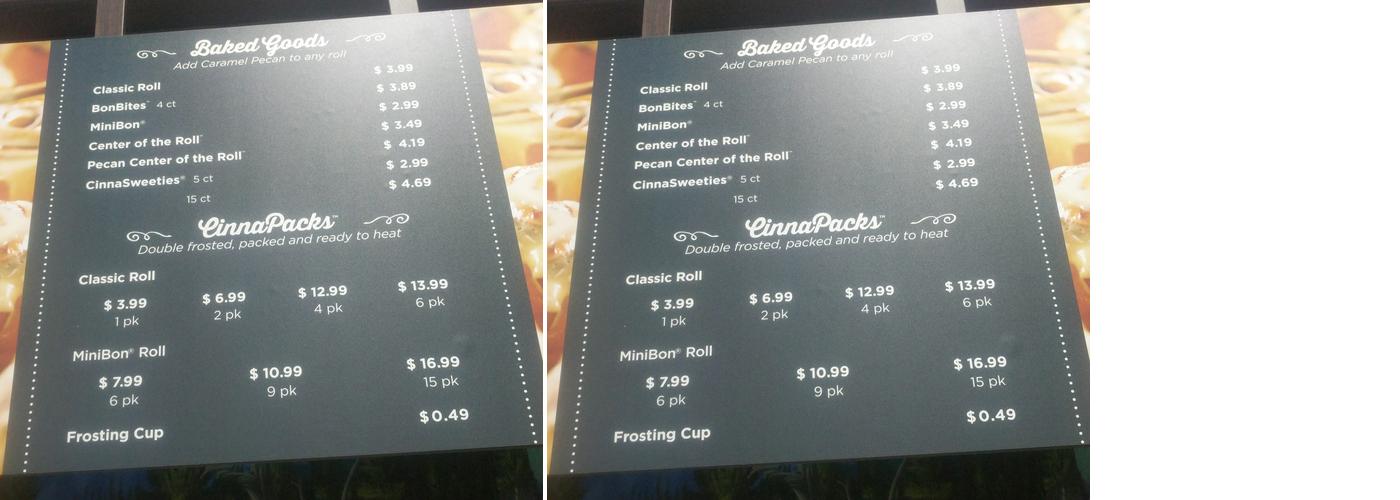 Cinnabon Menu