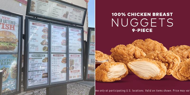 Arby's Menu