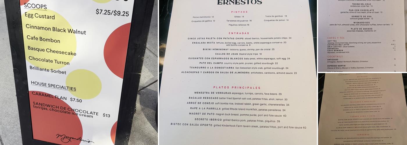 Ernesto's Menu