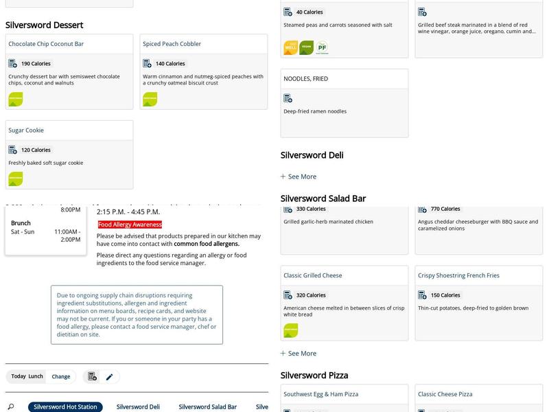Silversword Cafe Menu