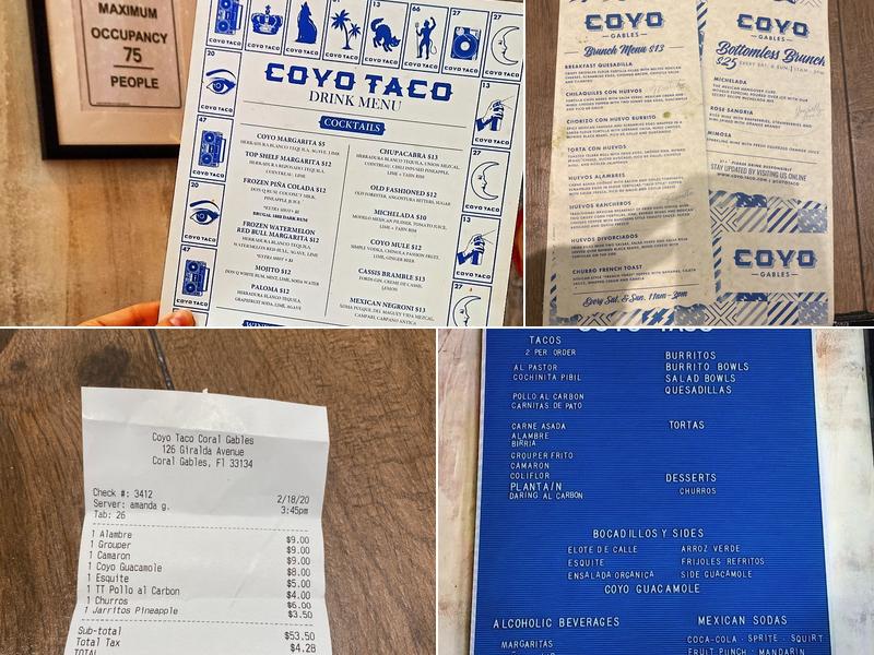 COYO TACO Menu
