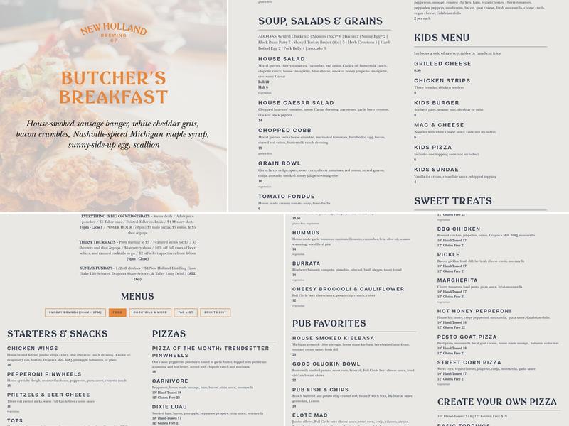 New Holland Brewing - Grand Rapids Brewpub (The Knickerbocker) Menu