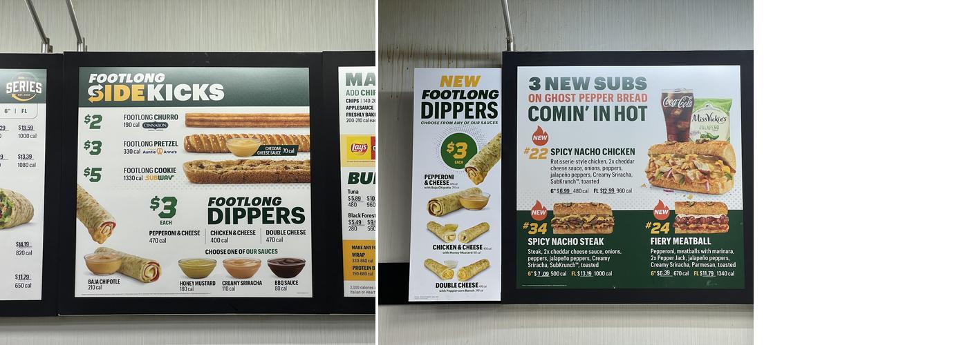 Subway Menu