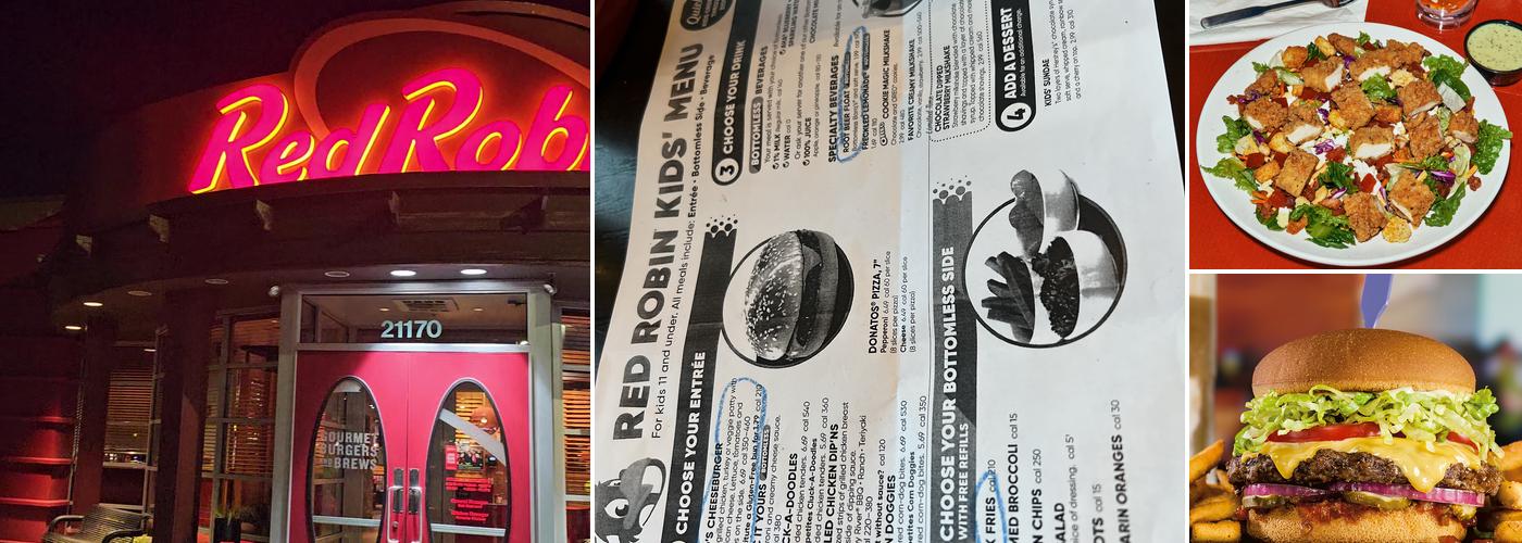 Red Robin Gourmet Burgers and Brews Menu