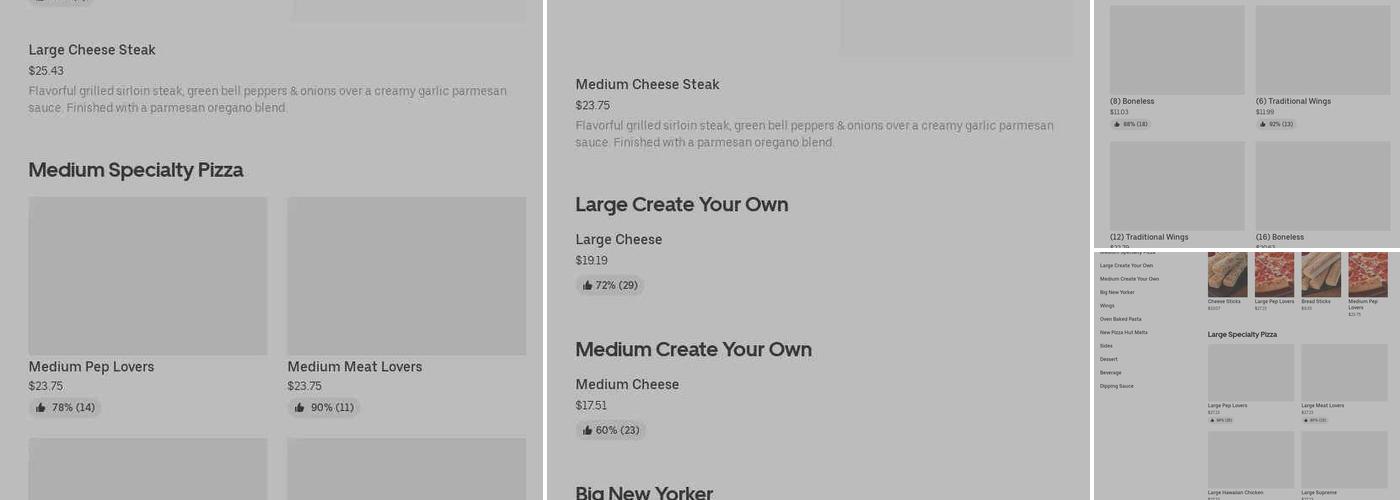 Pizza Hut Menu