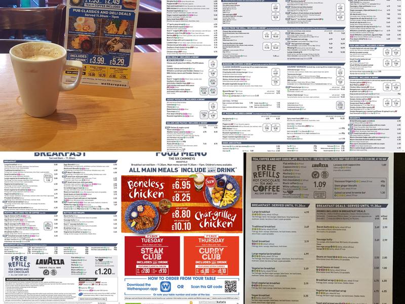 The Six Chimneys - JD Wetherspoon Menu