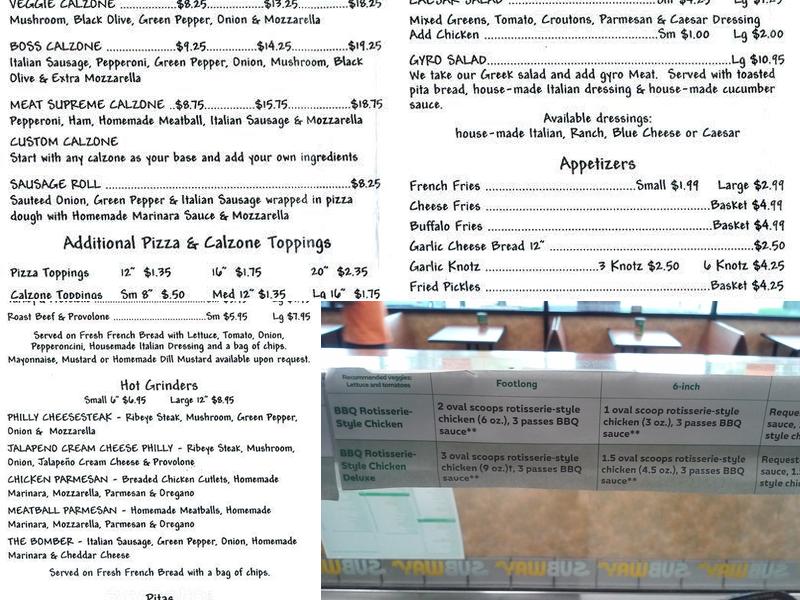 Subway Menu