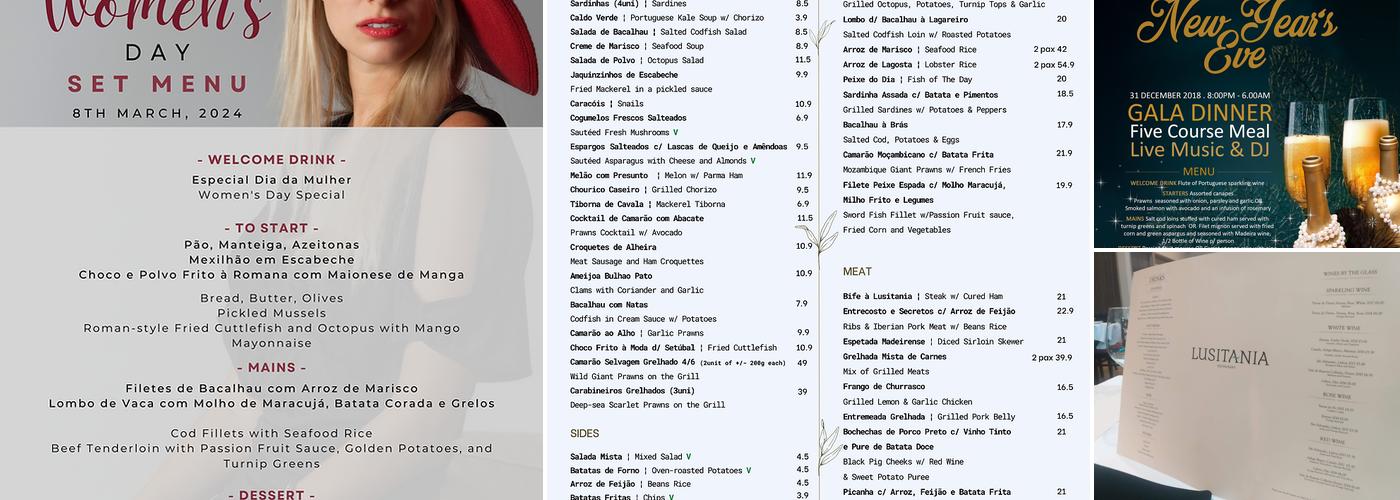 Lusitania Menu