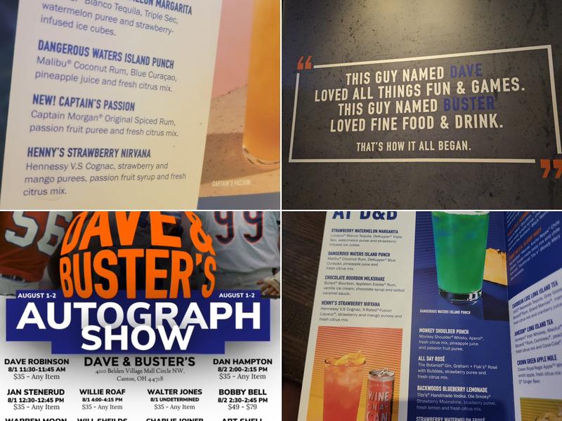 Dave & Buster's Canton Menu
