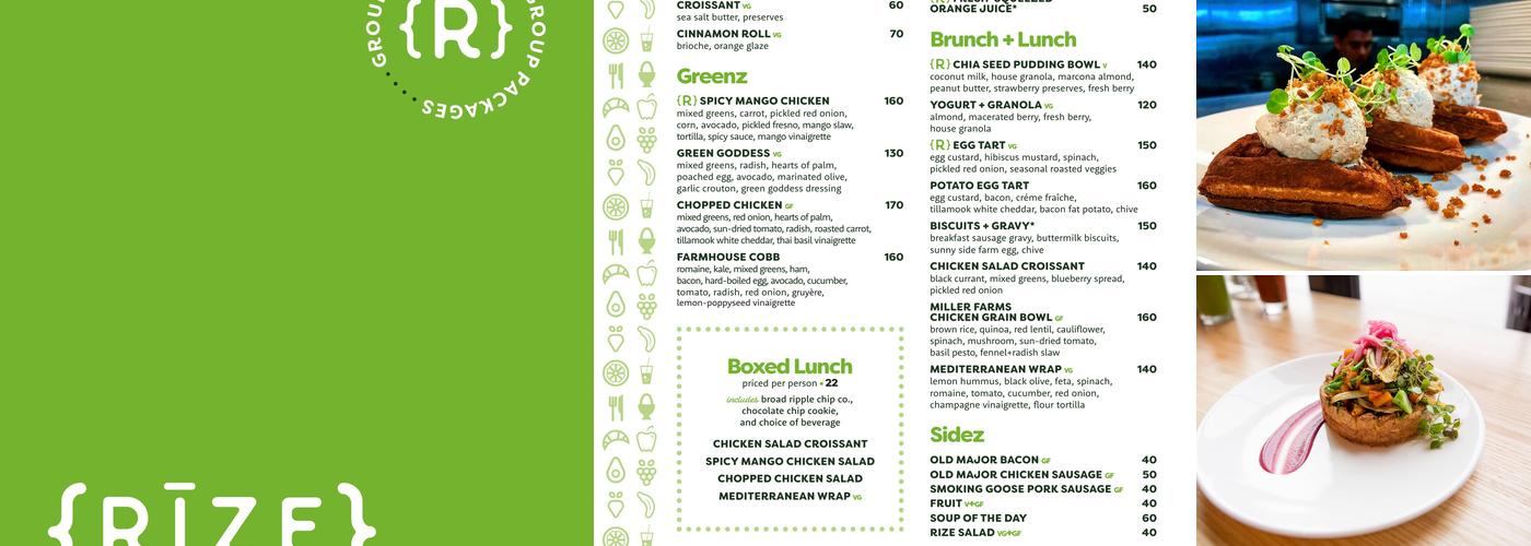 Rize - Fishers Menu