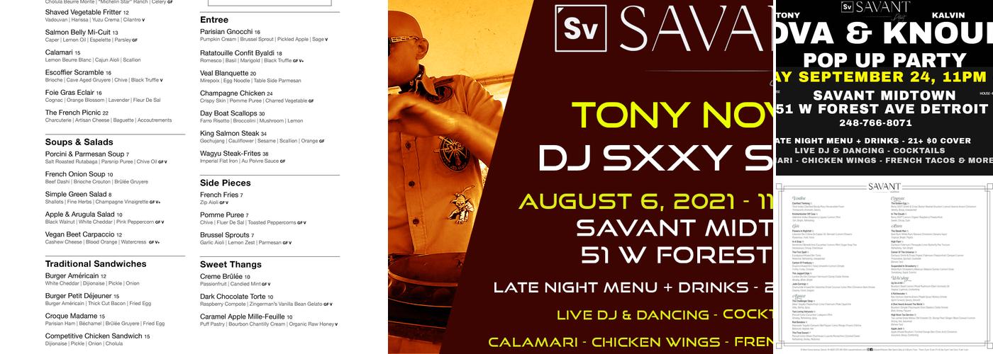 Savant Midtown Menu