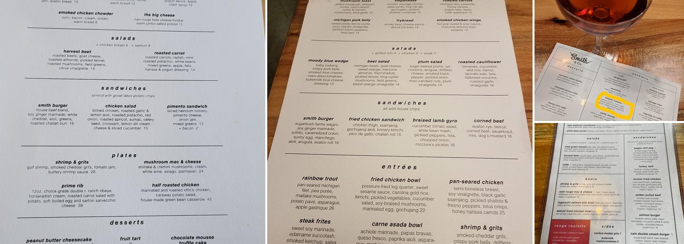 Smith & Co. Menu