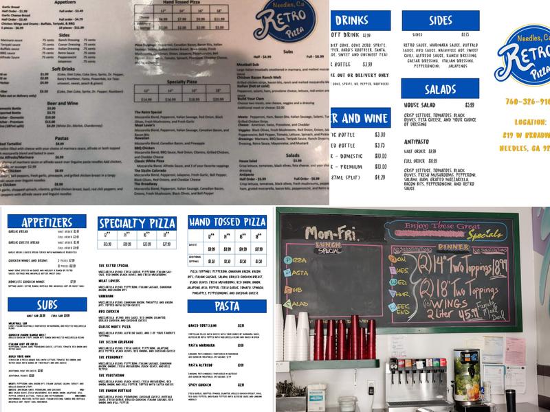 Route 66 Pizza Menu