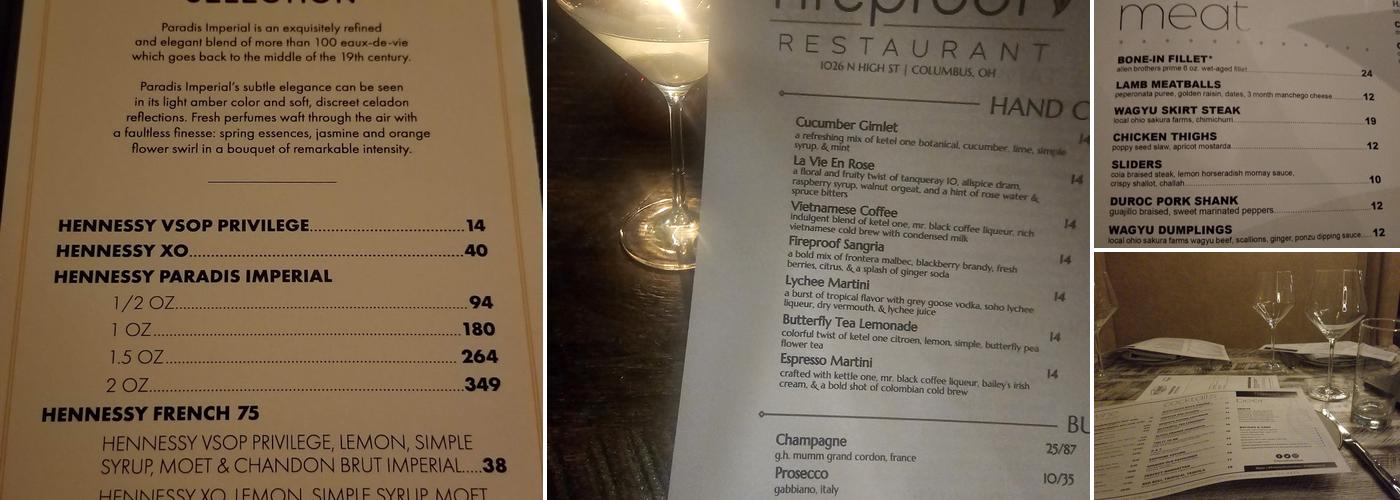 Fireproof Restaurant Menu