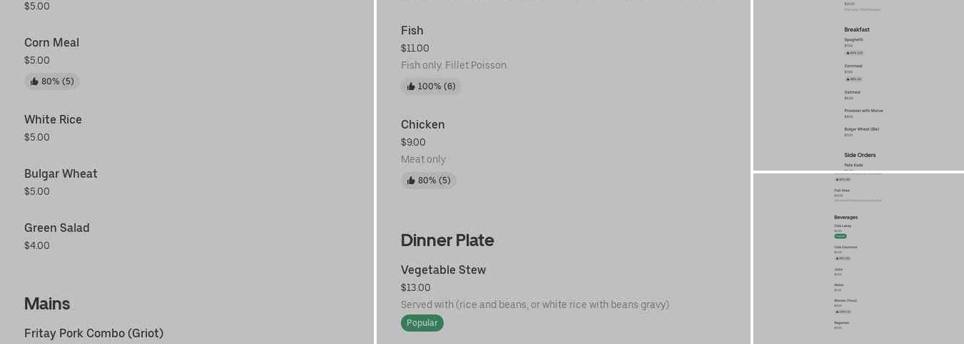Bebe Fritay Menu