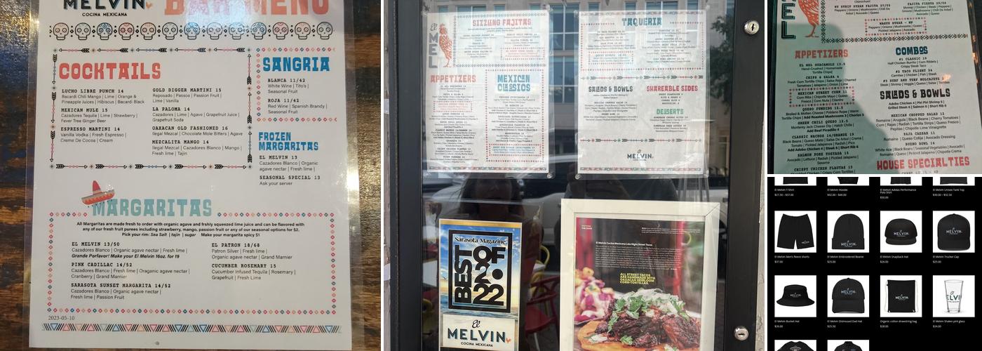 El Melvin Cocina Mexicana Menu
