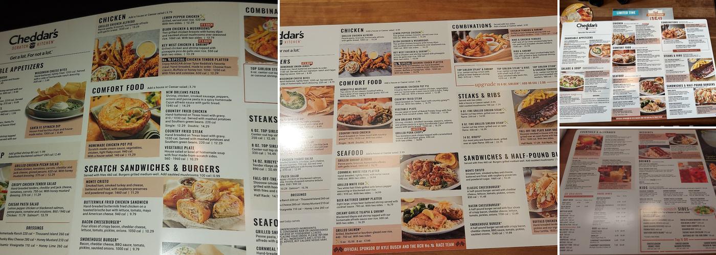 Cheddar's Scratch Kitchen Menu