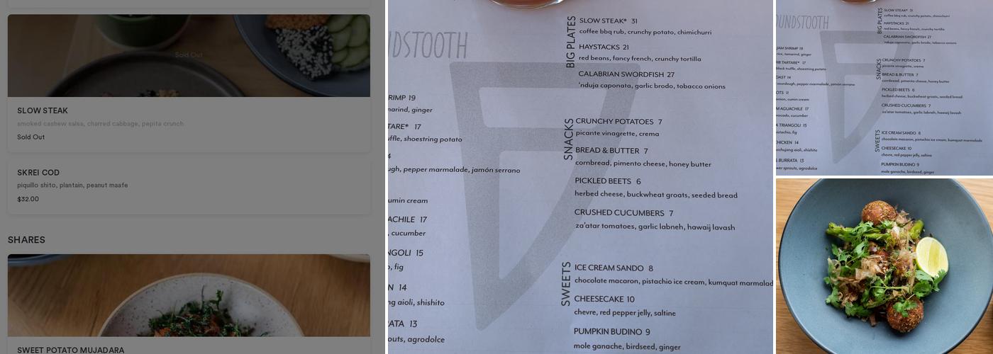 Houndstooth Restaurant Menu