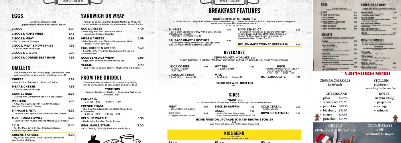 Ramon’s Bakery Menu