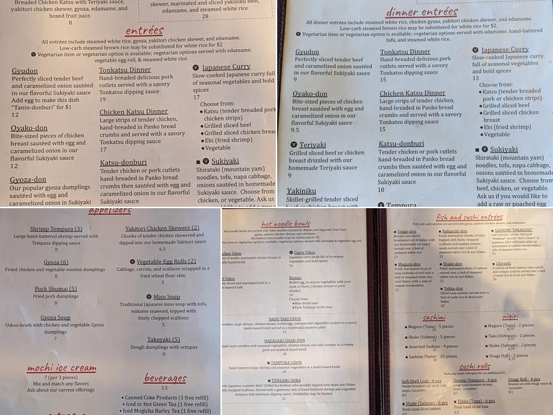 Toh Zan Nagasaki Grill Menu