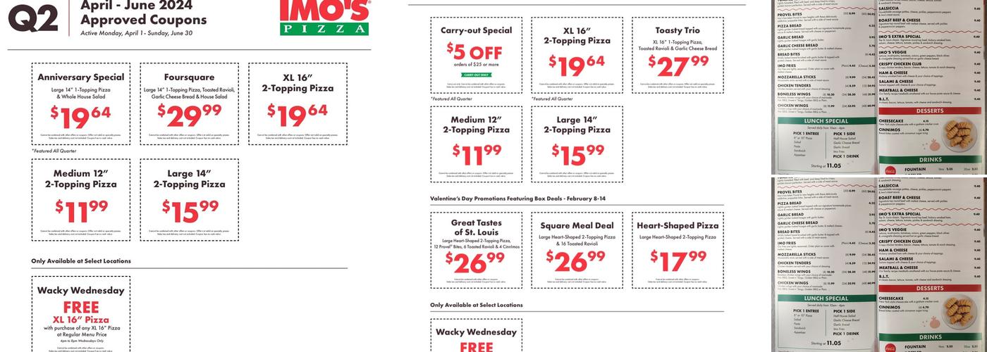 Imo's Pizza Menu