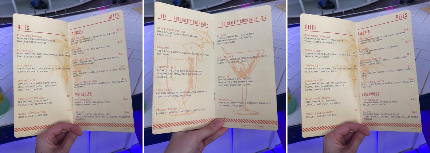 77 Degrees Menu