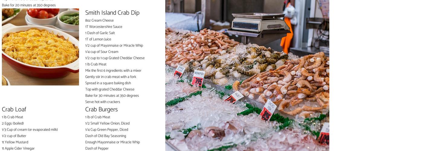 Jessie Taylor Seafood Menu