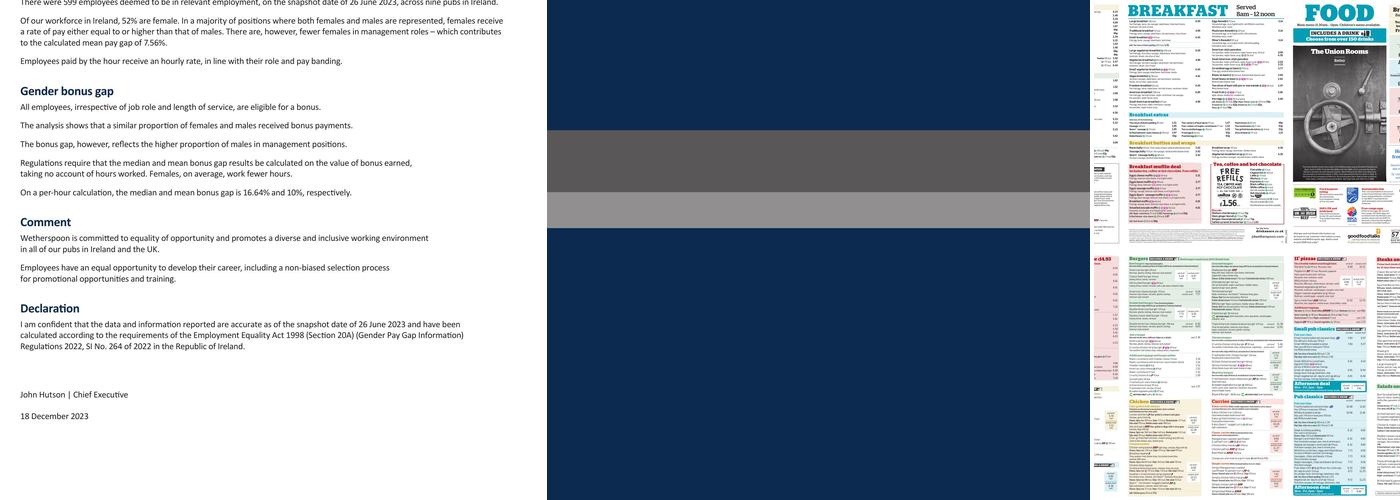 The Union Rooms Menu