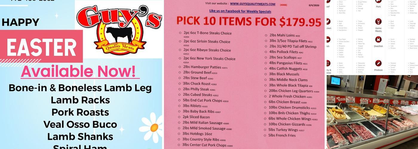 Guy's Quality Meat Menu