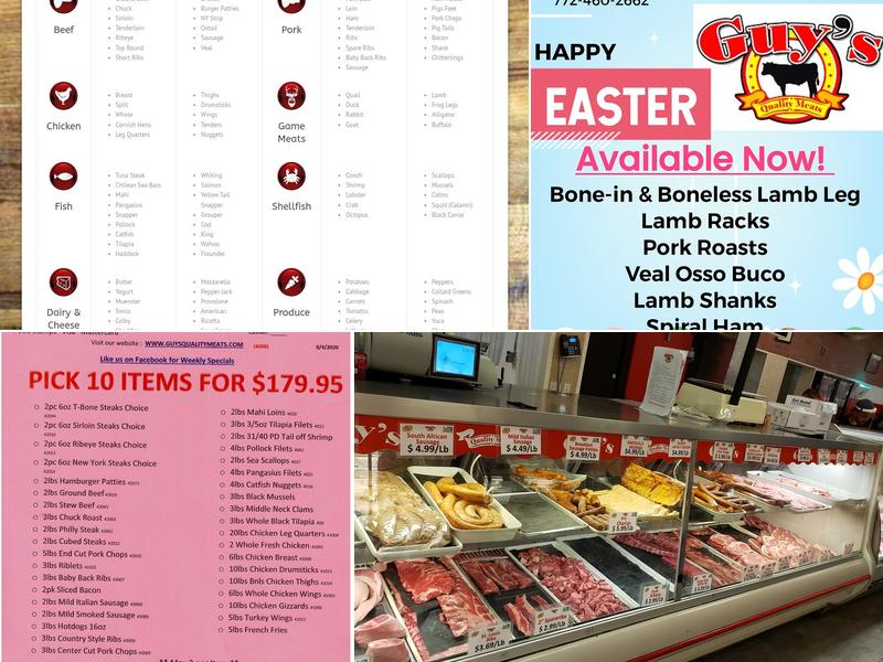 Guy's Quality Meat Menu