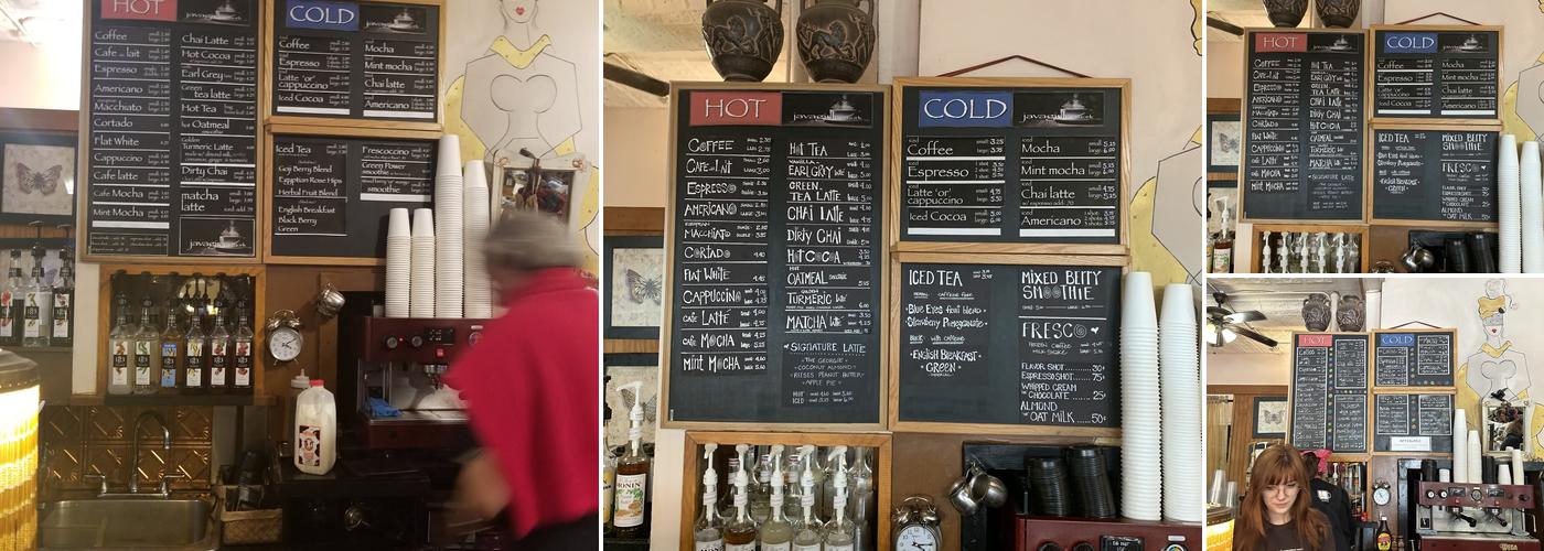 Java Girl Menu