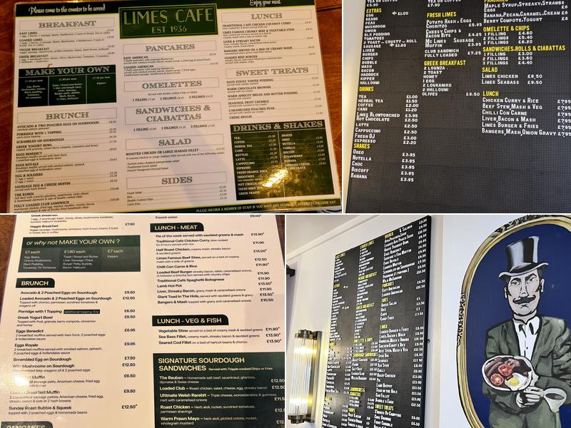 Limes Cafe Menu