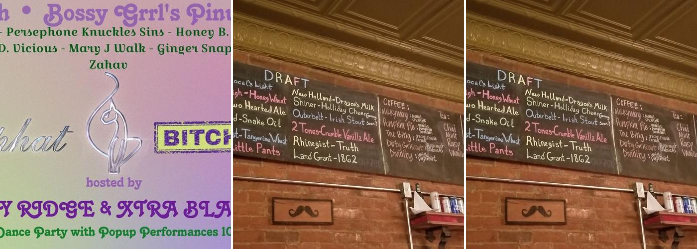 Bossy Grrl's Pin Up Joint Menu