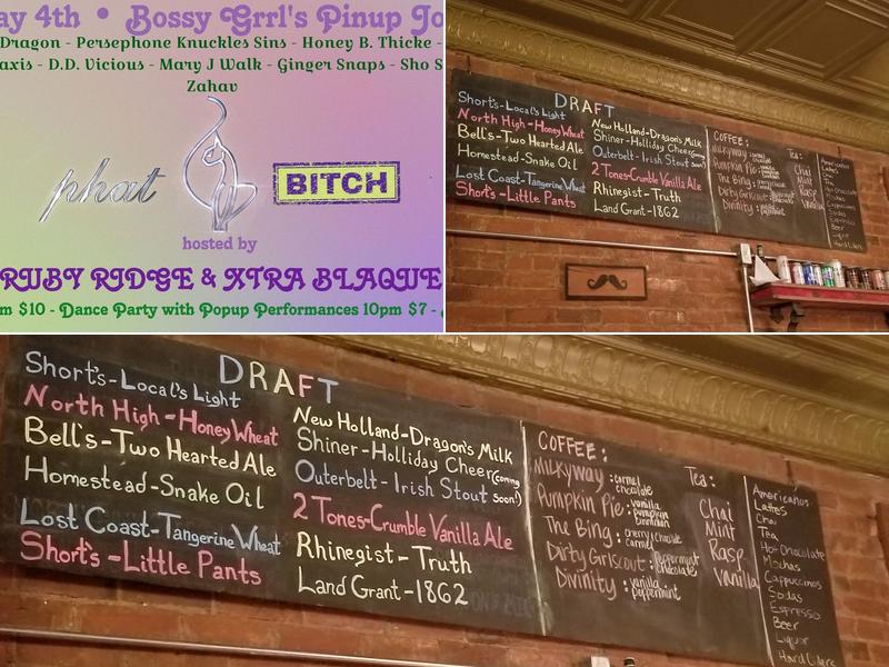Bossy Grrl's Pin Up Joint Menu
